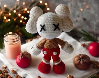 Christmas Kaws Amigurumi Crochet Pattern: Holiday Decor (PDF Pattern)