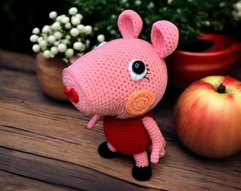 Peppa Pig Crochet Pattern Cute Piggy Crochet Peppa Pig Amigurumi Pattern Peppa Pig Toy Pink Crochet Doll Amigurumi Pattern Handmade Gift