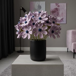 Crochet Daisy Pattern, Lilac Flower PDF, Pastel Goth Statement Bloom (US Terms)