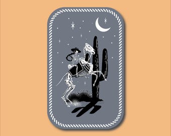 Cowgirl Skeleton Sticker