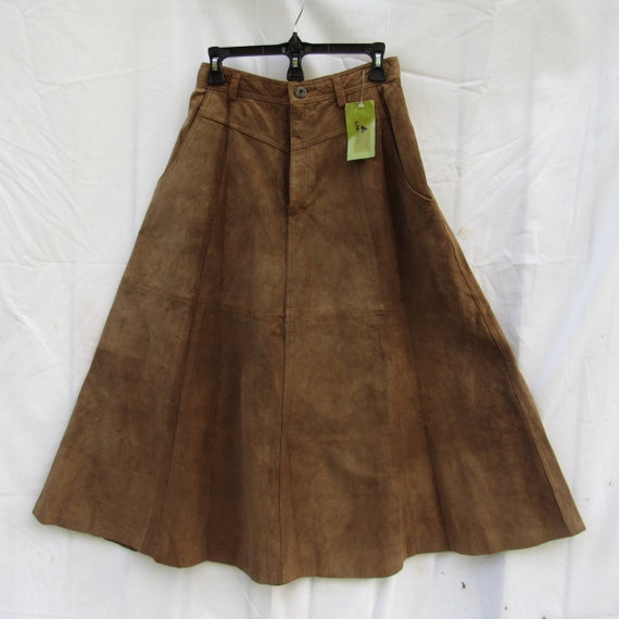 80s Suede Skirt/ size Small Medium/ Lizwear/ Deads