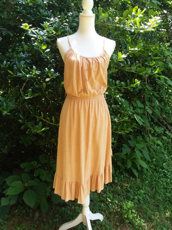 70s Faux Suede Sundress/ Size Small Extra Small/ J