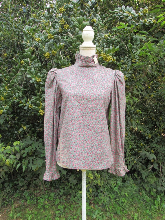 70s Prairie Blouse/ Size Small/ NOS Deadstock/ Cal