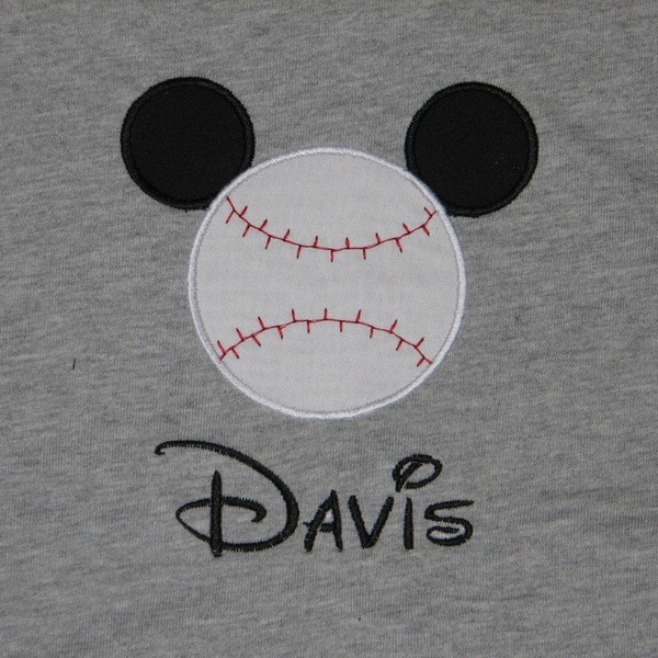 Custom Personalized Disney MICKEY BASEBALL Sport Shirt