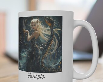 Horoscopes - Scorpio - 15oz, zodiac signs coffee mug, astrological coffee mug, horoscope sign coffee mug, star sign coffee mug, cosmic mug