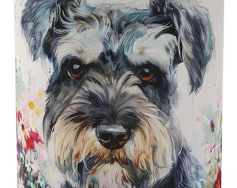Hondenrassen - dwergschnauzer, 15 oz, mok schnauzer in wilde bloemen, leuk hondenliefhebber cadeau, mok schnauzer moeder, mok schnauzer vader