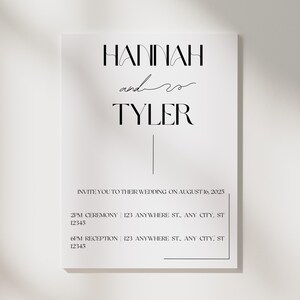 Minimalist Wedding Invitations Bundle, Modern Wedding Invitation Template Bundle, RSVP, save the date, thank you, templates