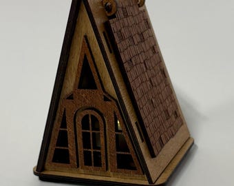 Rustic Cabin Candle Holder – LED Tealight Holder – Woodland Decor – Small Table Lantern