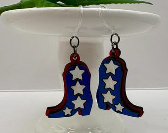 Earrings for 4th of July, Patriotic Jewelry, 250th USA Jewelry
