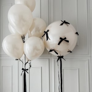 Coquette Bow Themed Balloons DYI | Bow Trending Balloons | Coquette Bachelorette aesthetics | Romantic Balloon Bouquet | Minimalist | Custom