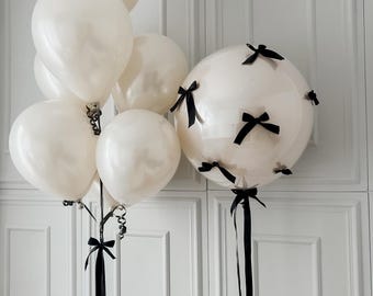 Coquette Bow Themed Balloons DYI | Bow Trending Balloons | Coquette Bachelorette aesthetics | Romantic Balloon Bouquet | Minimalist | Custom