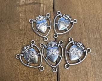 Centrotavola del rosario del Sacro Cuore / lotto di 5 / piccolo centro del rosario