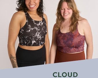 Cloud Crop Tank - PDF Sewing Pattern, Size Inclusive Active Sports Bra Yoga Climbing Hiking Top, MYOG, Plus Size Activewear
