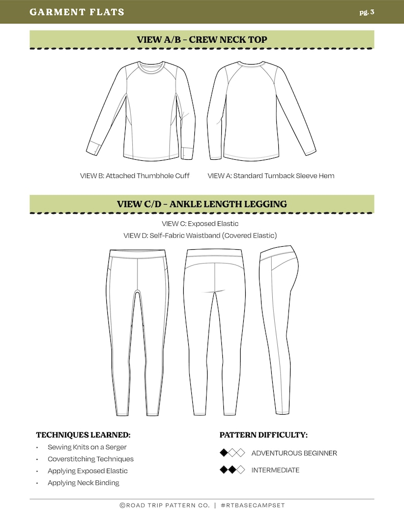 Basecamp Set - PDF Sewing Pattern, Size Inclusive 0-34, Merino Wool ...