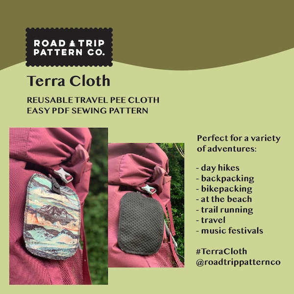 Terra Cloth PDF Sewing Pattern - Reusable Travel Pee Cloth Zero Waste Toilet Paper