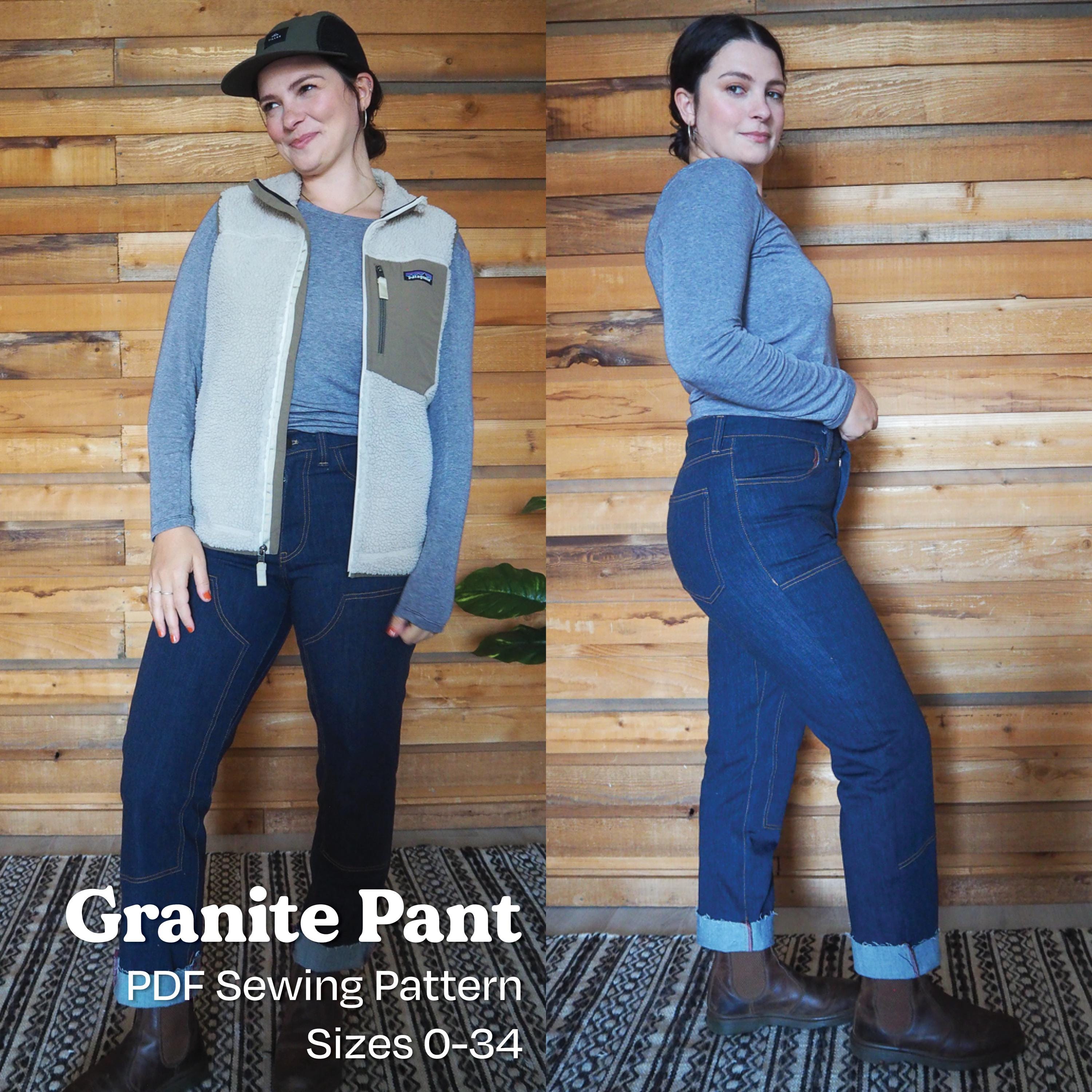 Granite Pant - PDF Sewing Pattern, Size Inclusive 0-34, Crotch