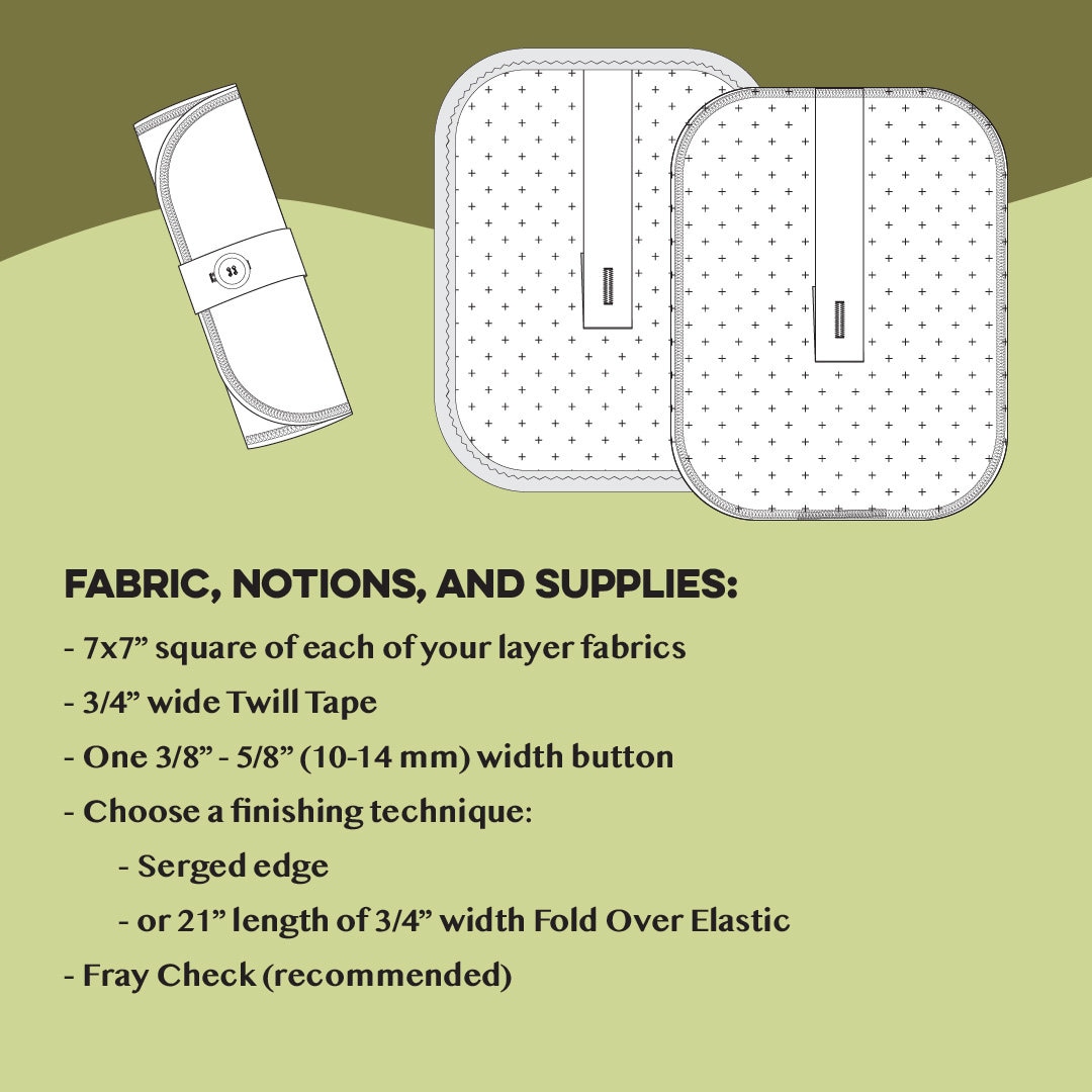 Pee Pattern Terra Cloth PDF Sewing Pattern Reusable Travel Pee Cloth Zero Waste ...