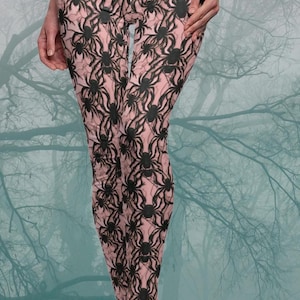 Spider Lace Halloween Leggings, Witchcore Yoga Pants, Gothic Costume Tights, Cosplay Pants for Women, Zombie Festival, yoga leggings gift