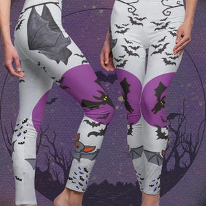 Chauves-souris d&#39;Halloween, Saison fantasmagorique, Gothique, Pantalons de yoga pour femme, Entraînement des bonbons ou un sort, Vêtements hantés, Chauves-souris effrayantes, Mignonnes chauves-souris, Chauves-souris hantées