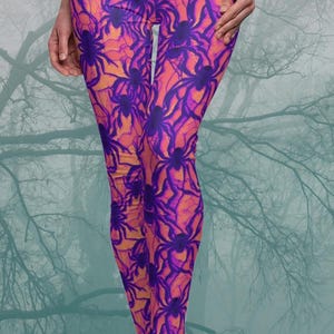 Spider Lace Halloween Leggings, Witchcore Yoga Pants, Gothic Costume Tights, Cosplay Pants for Women, Zombie, yoga leggings, Midievalcore