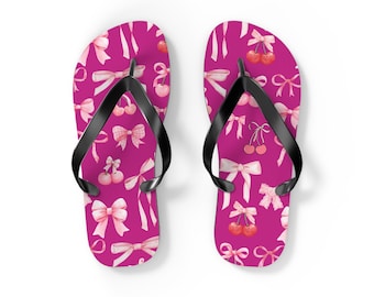 Flip Flops, Pink Bows & Cherry Coquette Vacation Shoes