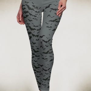 Leggings chauve-souris pour femmes, imprimé chauve-souris gothique, pantalons de yoga et de Pilates Gothcore, leggings Castlecore, chauve-souris mignonne, cadeau meilleur ami, cadeau pour les amoureux des chauves-souris