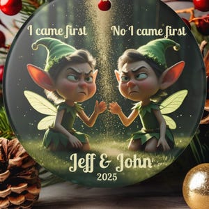 Twins Custom Ornament, Personalized 2025 Twins Keepsake, Gift for Twins, Humorous Twins Ornament, Customizable Twin, Custom Twins Gift