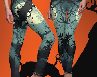 Leggings, Halloween Faeries, Spooky Gothic Imps, Trick or Treat Costume Apparel, Dark Creepy Women&#39;s Pants, Halloween Party Gift, Haunted