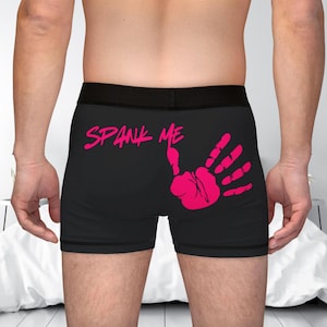 Funny Spank Me Men&#39;s Boxers, Cheeky Adult Novelty Underwear, Naughty Gift for Him, Gag Present, Sexy Valentines Day Lingerie, novelty boxers