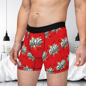Funny OMG Men&#39;s Boxers, Hilarious Mens Underwear, Boxer Briefs, Novelty Boxer Shorts, Gag Gift Underpants, mens funny gift, Husband gift
