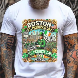 Boston Saint Patricks Day 2025 Parade Unisex Tee, Vintage Irish Celtic Shirt, Southy Green Outfit, St Paddys Day Boston Parade Shirt, Boston