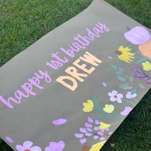 Hand Painted Custom Party Banner, Hand Painted Banner, Hand Painted Craft Banner, Birthday Banner, Bachelorette Decor, Baby Shower Banner