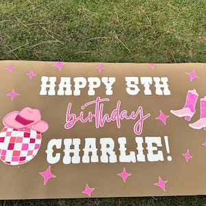 Hand Painted Custom Party Banner, Birthday Decor, Hand Painted Craft Banner, Birthday Banner, Bachelorette Decor, Baby Shower Banner