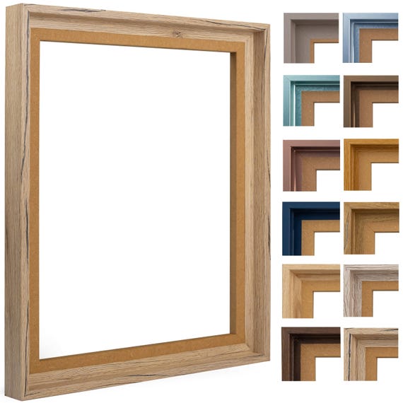 Schattenfugenrahmen zum einrahmen von 20mm tiefen Leinwandbildern auf Keilrahmen, Rahmen ohne Glas und Rückwand. MDF Rahmen in Holzoptik!