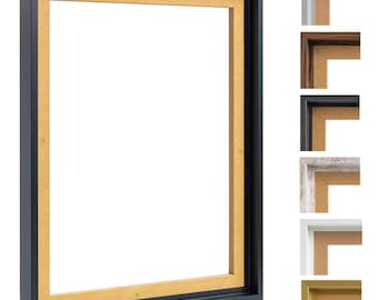 Cornice con fuga per incorniciare quadri su tela con spessore di 20 mm su telaio, cornice senza vetro e pannello posteriore.
