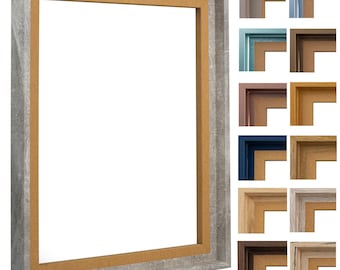 Shadow gap frame for framing 20 mm deep canvas pictures on stretcher bars, frame without glass and back panel.
