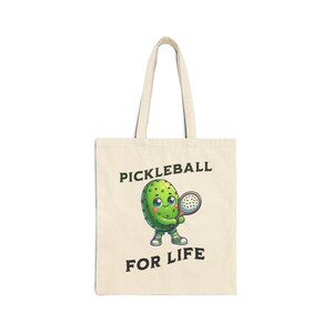 Pickleball Enthusiast Cotton Canvas Tote Bag, Fun Pickleball Gift, Eco-Friendly Shopping Bag, Sports Tote for Players, Pickleballer