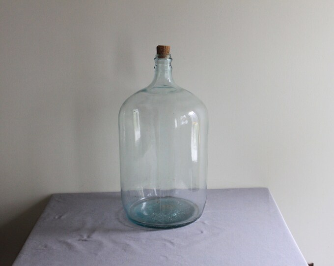 Vintage Large Blue Glass Carboy Bottle Etsy