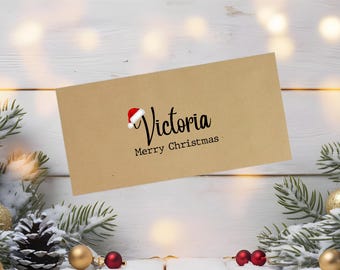 Personalised Name Christmas Cash Envelope | Christmas Money Gift | Gift Vouchers | Gift Card | Tickets | Kids Cash Gifts