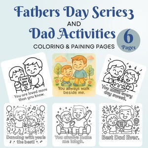 Best Dad Ever Coloring Party | Tracing Pages for Kids | Printable Father’s Day Activity Book