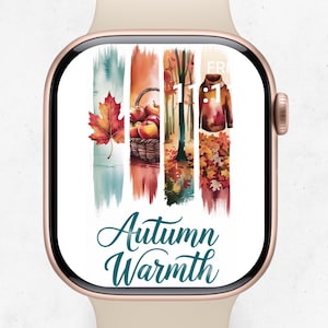 秋の水彩画のApple Watch壁紙 | 秋のバケーションデザイン | 秋の水彩画の筆遣い昇華 | 秋の雰囲気のウォッチフェイス