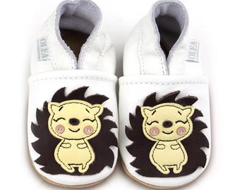 Toddler and baby leather shoes Hedgehog