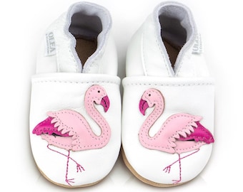 Toddler and baby leather shoes Flamingo