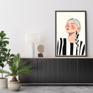 mid-century art – Vintage Aesthetic Illustration –geometric painting – Modern Wall Decor – Fashion Illustration