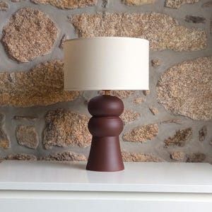 Ceramic table lamp | Handmade bedside lamp | Brown nightlight | Decorative table lamp | Stoneware lamp