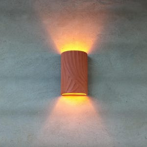 Wall lamp terracotta cylinder wall light sconce ceramic fixture