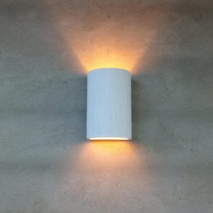 White ceramic wall light minimalist texture wall lamp handmade clay lamp