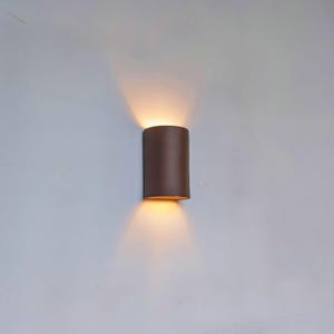 Dark brown ceramic Wall Lamp – Wall Sconce Minimalist Up an Down Light, Clay Wall Fixture, Indoor Decorative Wall Lamp