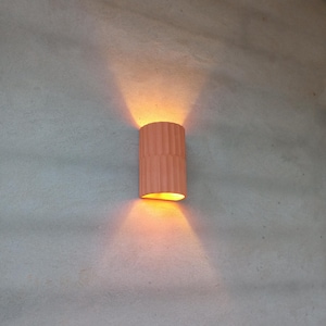 Terracotta sconce cylinder wall lamp ceramic fixture wall light handmade