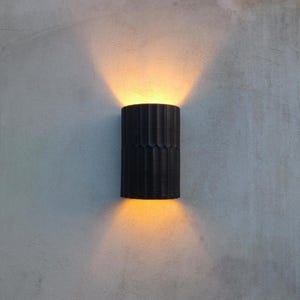 Wall light ceramic handmade lamp cylinder sconce light up and down matte black lamp wall fixture